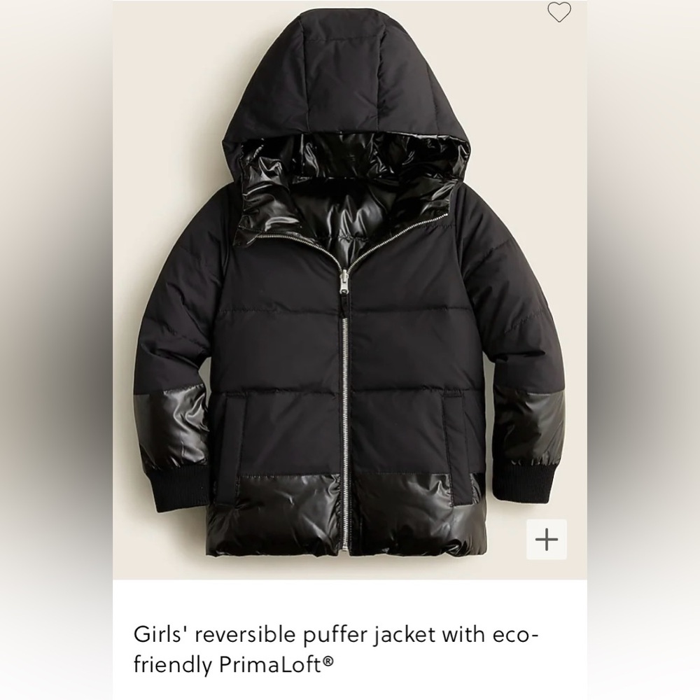 crewcuts girls XL reversible puffer jacket with PrimaLoft